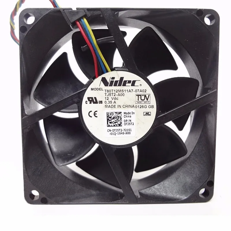 Оригинальный NIDEC 8025 T80T12MS11A7 07A02 80 мм 8 см DC 12V 0.35A 4 линии чехол ШИМ осевой вентилятор