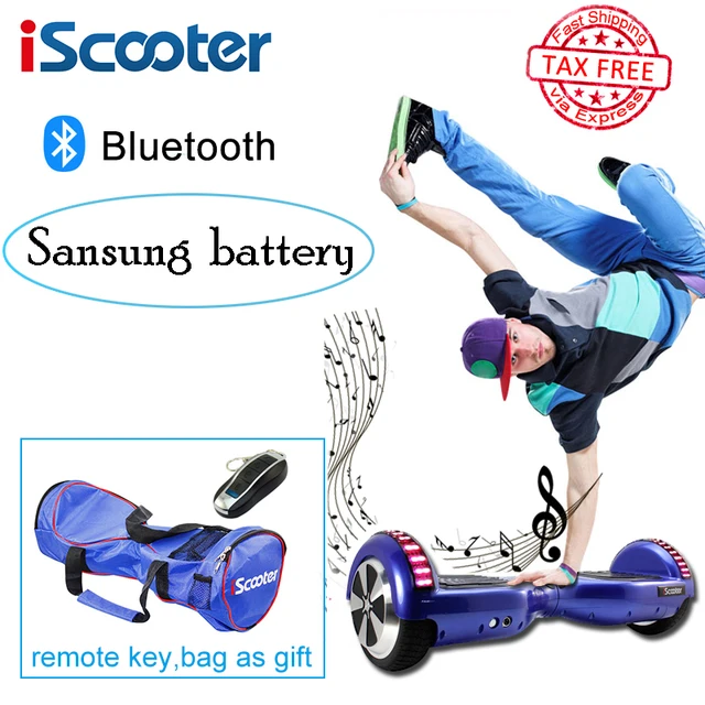 Cheap Sansung Battery iScooter hoverboard Bluetooth Electric Skateboard steering-wheel Smart 2 wheel self Balance Standing scooter
