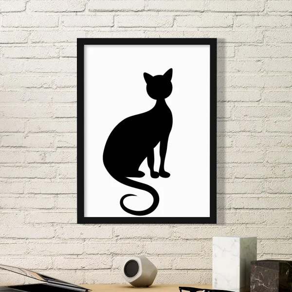 Kartun Lucu Mengantuk Kucing Hitam Melindungi Hewan Peliharaan Kekasih Simple Bingkai Foto Seni Cetak Lukisan Dinding Rumah Decal Art Print Framed Art Printsframed Art Aliexpress