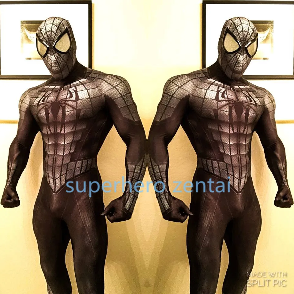 

Armored Spider-man Costume 3D print lycra Spandex adult Men Anime Spiderman Cosplay zentai Bodysuit customized Free Shipping