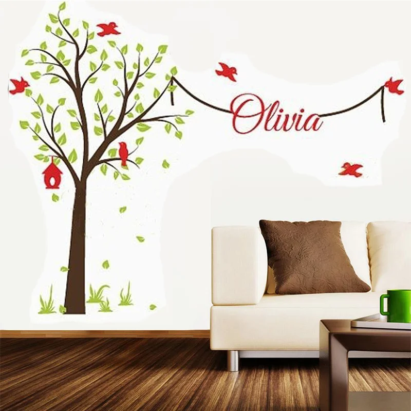 Tree Wall Stickers With Name  Decal Elegant Garden Tree 