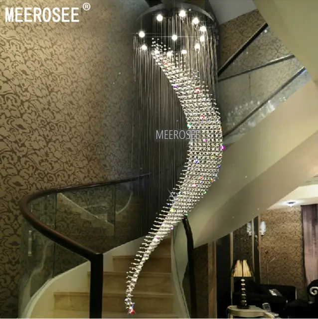 Large Spiral Crystal Chandelier Lighting Hotel Villa Large Spiral Crystal Chandelier Lighting Hotel Villa Lamp For Staircase Hallway Lobby