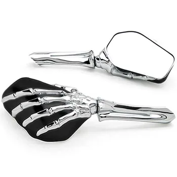 

Black/Chrome Custom Motorcycle Skeleton Mirrors For Yamaha V-Star Vstar V Star XVS 1100 Silverado