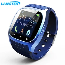 LANGTEK Impermeabile smartwatch bluetooth smart watch con led alitmeter lettore musicale pedometro per android smart phone