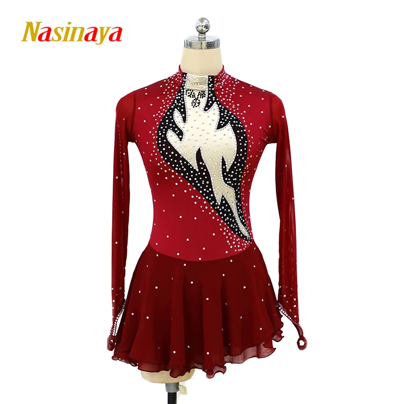 

Nasinaya Figure Skating Dress Customized Competition Ice Skating Skirt for Girl Women Kids Patinaje Gymnastics Performance 248