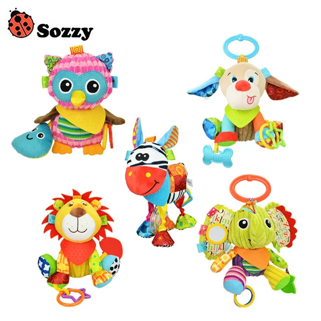 

Sozzy Lovely Plush Stuffed Animals Textured Soft Bed Crib Stroller Hanging Decor Activity Game Fun Baby Toys for Children Mobile
