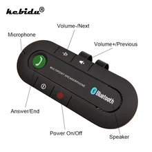 Kebidu Bluetooth Car Kit Handfree Music Receiver Беспроводной авто AUX аудио многоточечная Громкая связь MP3 музыкальный плеер Солнцезащитный козырек клип