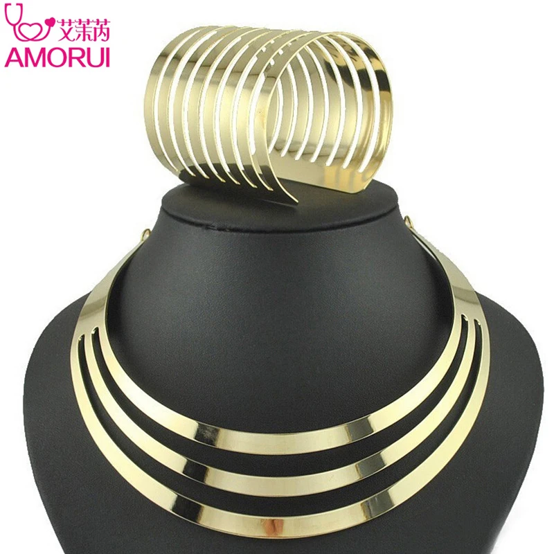 

Hot 3 Layer Choker Chain Necklaces for Women Gorgeous Metal Multi Layer Statement Bib Collar Necklace Fashion chocker Jewelry