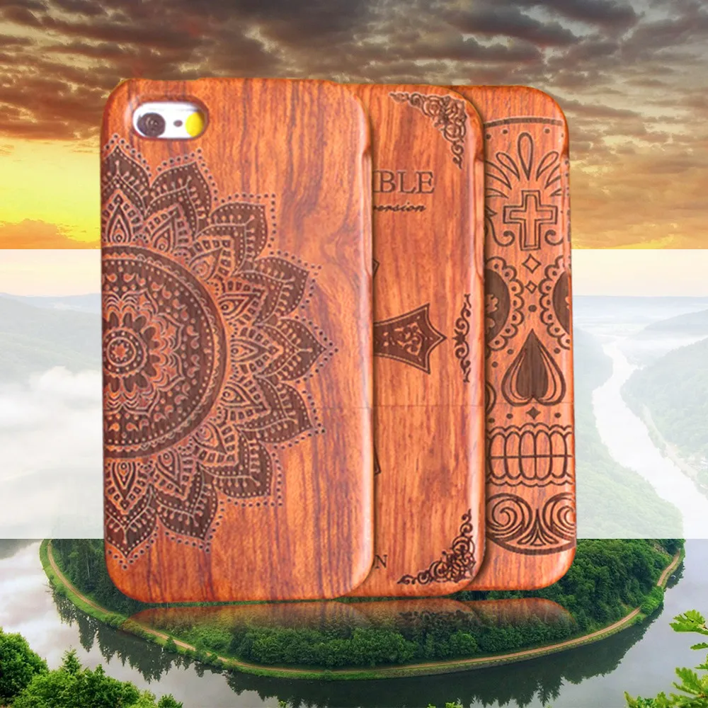Натуральный деревянный ящик для iPhone X 8 7 6 6s Plus SE 5S samsung Galaxy S6 S7 edge S8 S9 Plus Note 8 7 5 подлинный Деревянный чехол с резьбой