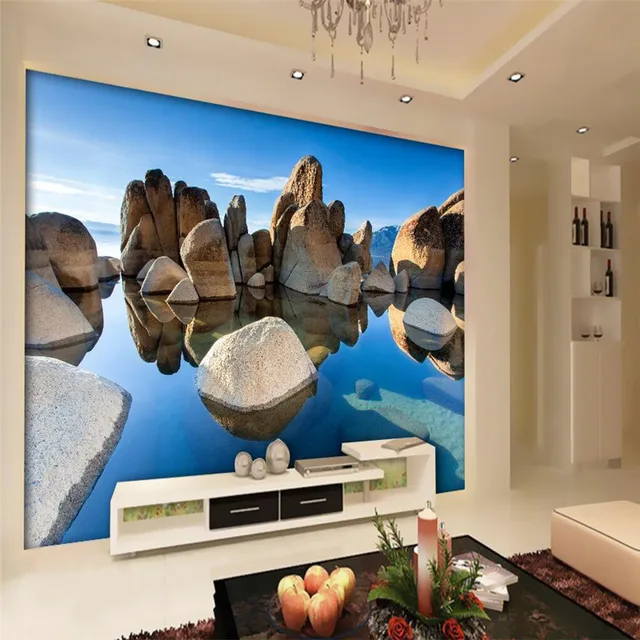 beibehang 3d wallpaper home decor photo background photographic rocky coast hotel room large wall art mural