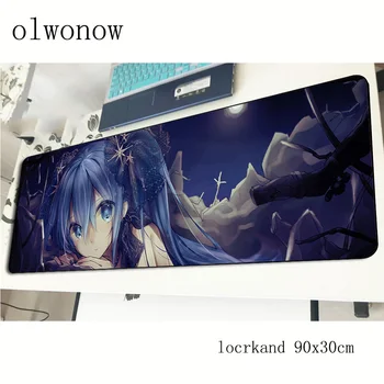 

Hatsune Miku mouse pad 900x300x3mm locked edge mousepads gaming mousepad gamer High-end personalized mouse pads keyboard pc pad