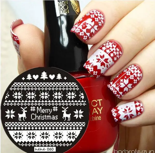 

Round Nail Art Stamp Stamping Plate Template Merry Christmas Pavilion Nail Art Stamp Template Image Plate hehe060