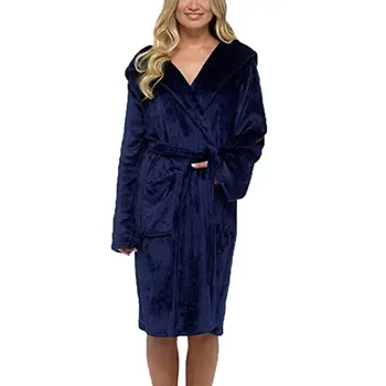 

Hooded Sexy Red Bathrobes for Women Plus Size Women Long Sleeved Dressing Gown Thicken Flannel keep warm couples kimono robes