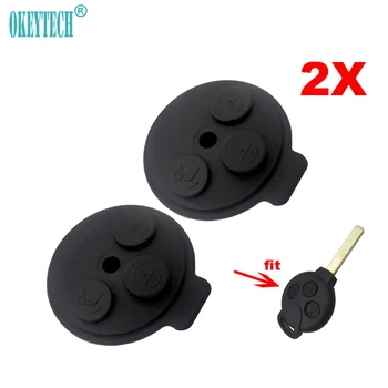 

OkeyTech 2pcs/lot Good Quality 3 Button Replacement Auto Key Shell Case Soft Repair for Benz Smart 1998-2012 Car Accessories