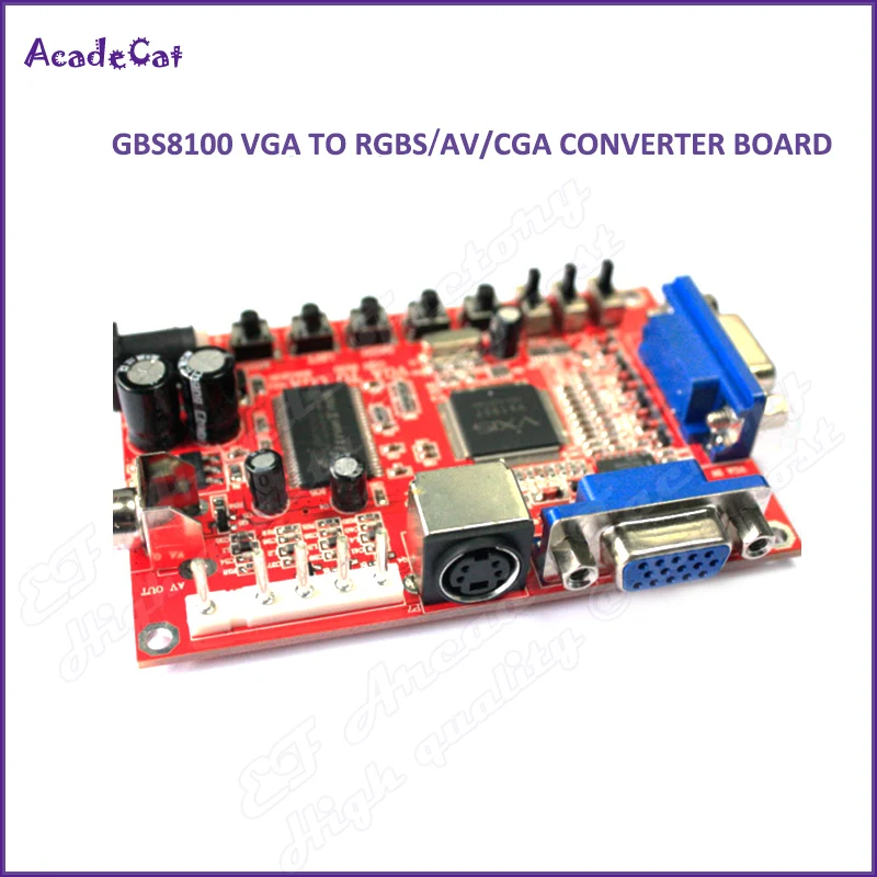 Бесплатная доставка видеоконвертер VGA в CGA с 5 контактами плата RGBS/CVBS/S VIDEO/AV для