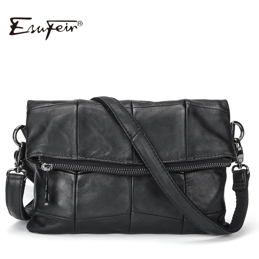 2018 ESUFEIR Brand Genuine Leather Women Messenger Bag Patchwork Sheepskin Leather Shoulder Bag Women Crossbody Bag daily Clutch 2018 ESUFEIR Brand Genuine Leather Women Messenger Bag Patchwork Sheepskin Leather Shoulder Bag Women Crossbody Bag daily Clutch