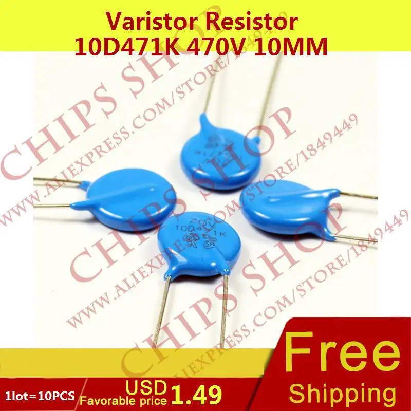 1LOT 10PCS Varistor Resistor 10D471K 470V 10MM Series10D