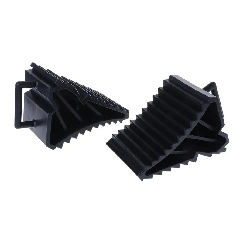 

Hot New 2 Pcs Antislip Vehicle Car Truck Wheel Tire Chock Stop Block Black Car Parking Accessories High Quality