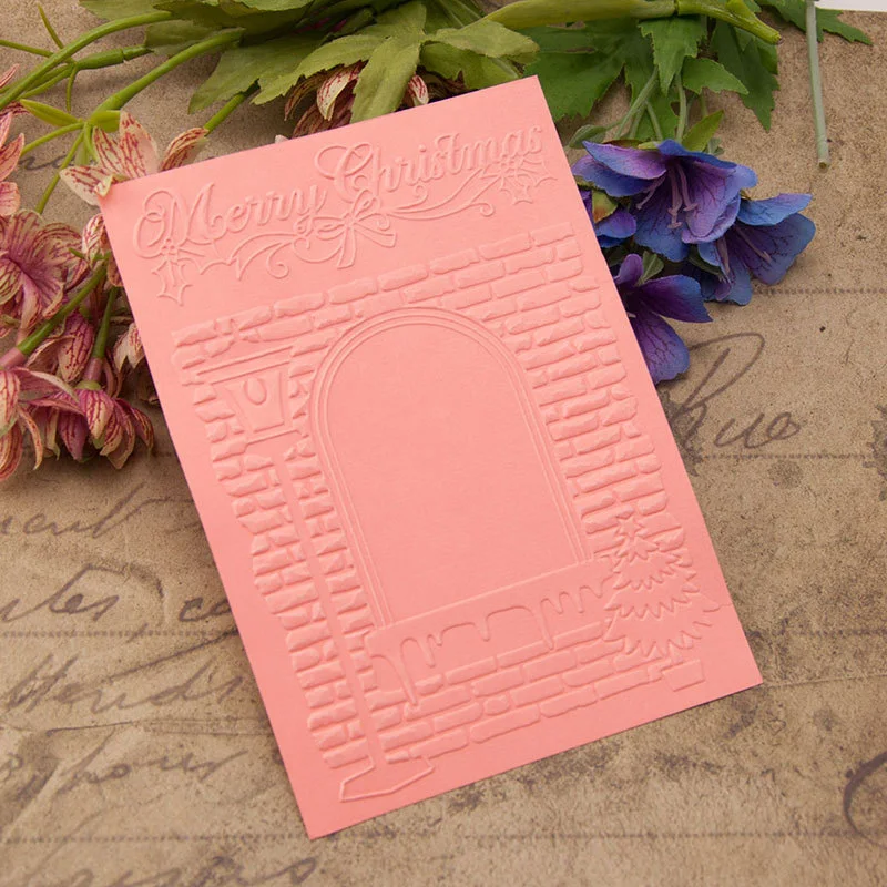 

Merry Christmas Embossing Folder Plastic Card Making Scrapbooking Embosser Folders Craft Supplies Paper Stamp Template Stencils