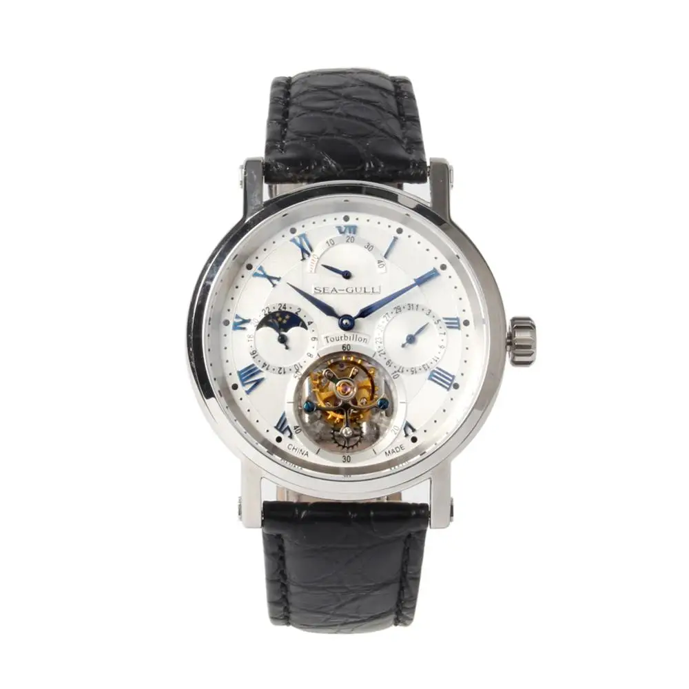 Seagull Tourbillon механические мужские часы 818.927Day Night индикатор запаса мощности ручной