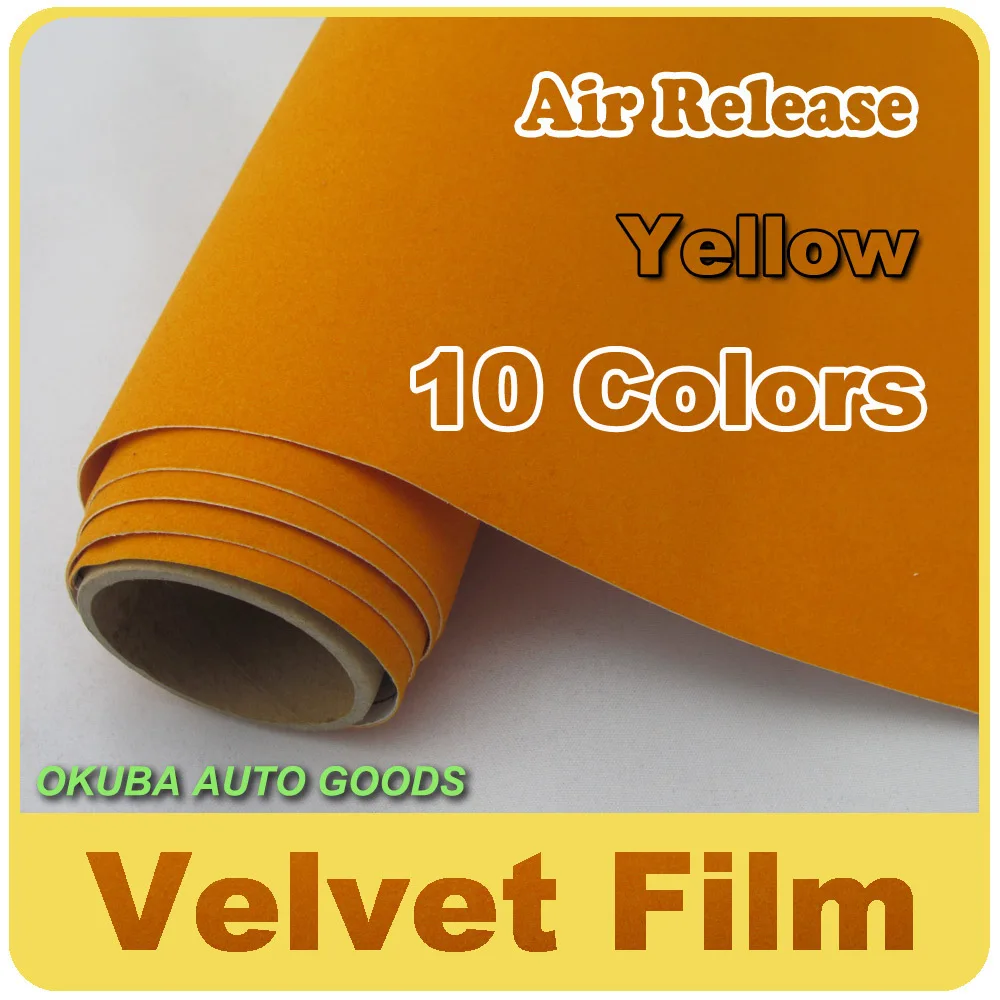 Wholesale Yellow Peach Skin Vinyl Velvet Film Self-adhesive Tuning protective Car Sticker 1.35m*15m(4.4ft*49ft) | Автомобили и