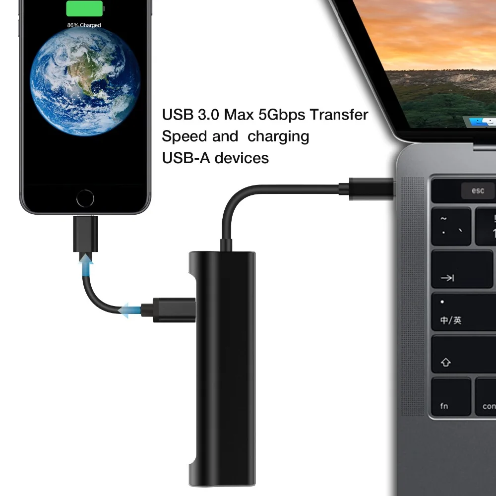 Jckel USB C 3 1 концентратор к HDMI SD/TF кардридер Type зарядный порт 2 0 адаптер для MacBook Pro HUB| |