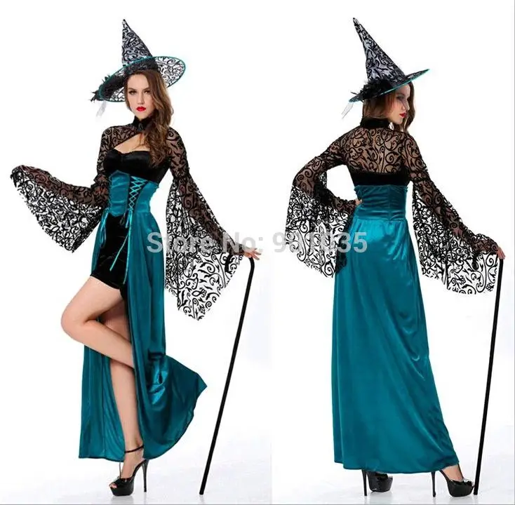 Бесплатная доставка Магия костюм ведьмы Платье для костюмированной вечеринки на Хэллоуин Платья для вечеринок Для женщин костюмы ведьм