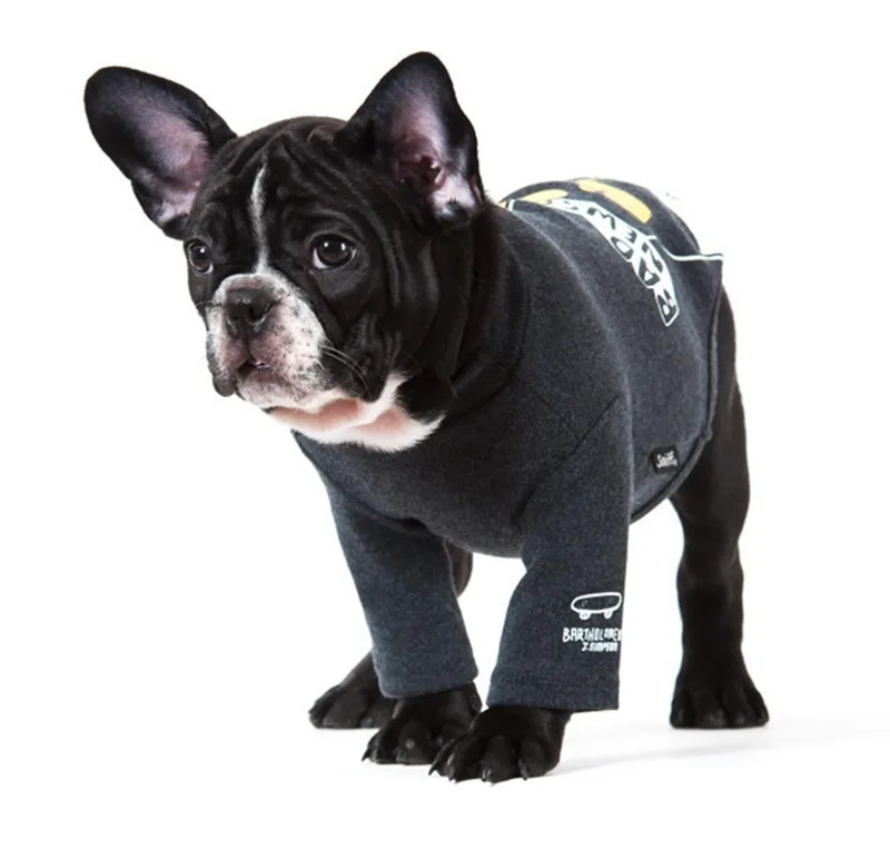 [Магазин MPK] утолщенная бархатная футболка с мультипликационным принтом для собак, французских бульдогов, 2 цвета
