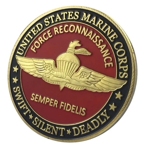 

United States Marine Corps Semper Fidelis Swift*Silent*Deadly Gold Plated Challenge COIN/MEDAL 1102#