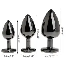 Beginner Plug Anal Aluminum Alloy Heart Shaped Rhinestone Butt Sex Toys For Dildo Anal Plug 3 Size S M L
