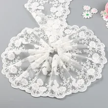 2 quintal algodão tecido de renda branca bordado net gaze laço laço headwear material casamento largura 11.5 cm diy artesanato costura guarnição do laço