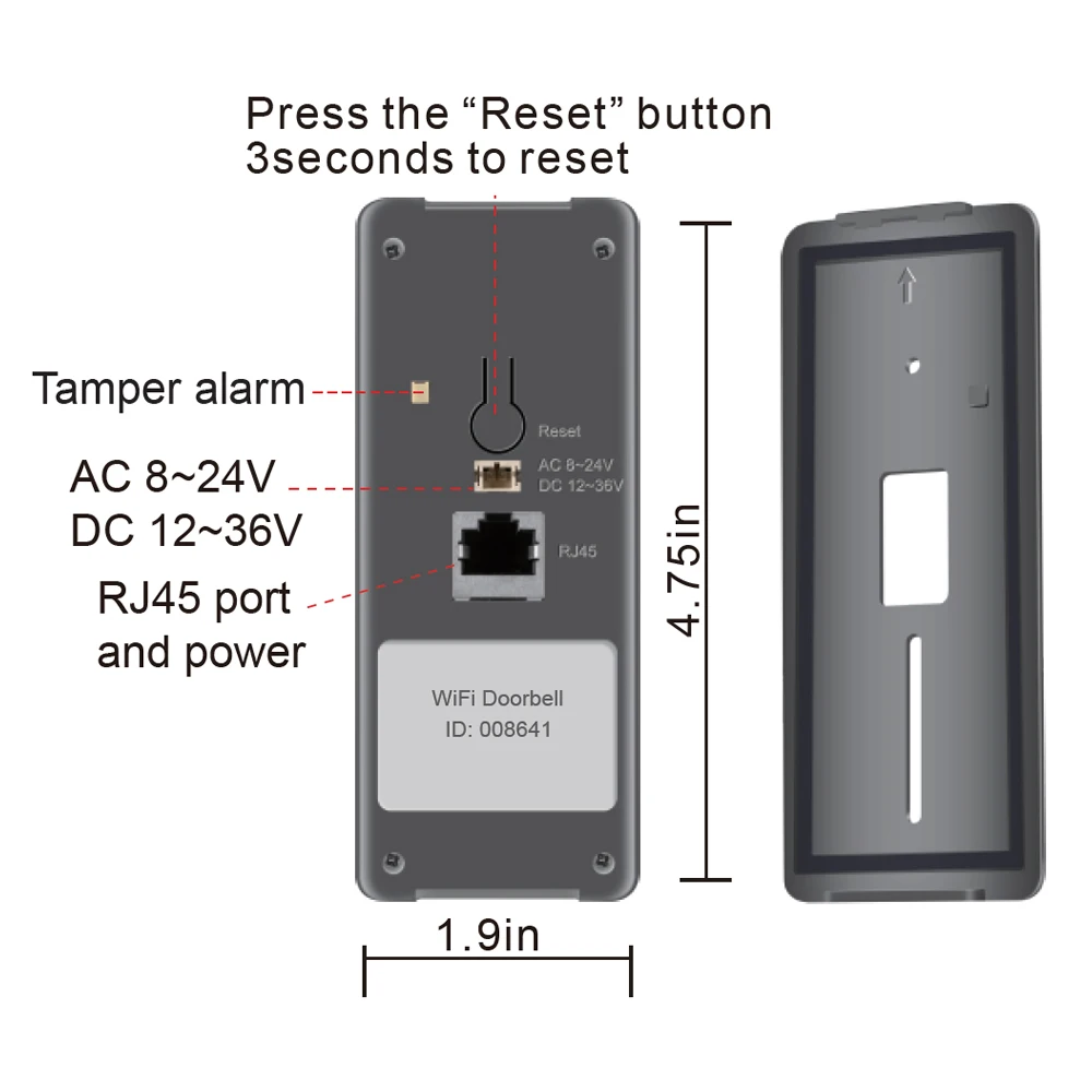 2MP 1080 P беспроводной wifi IP дверной звонок широкоугольный Видео дверной телефон