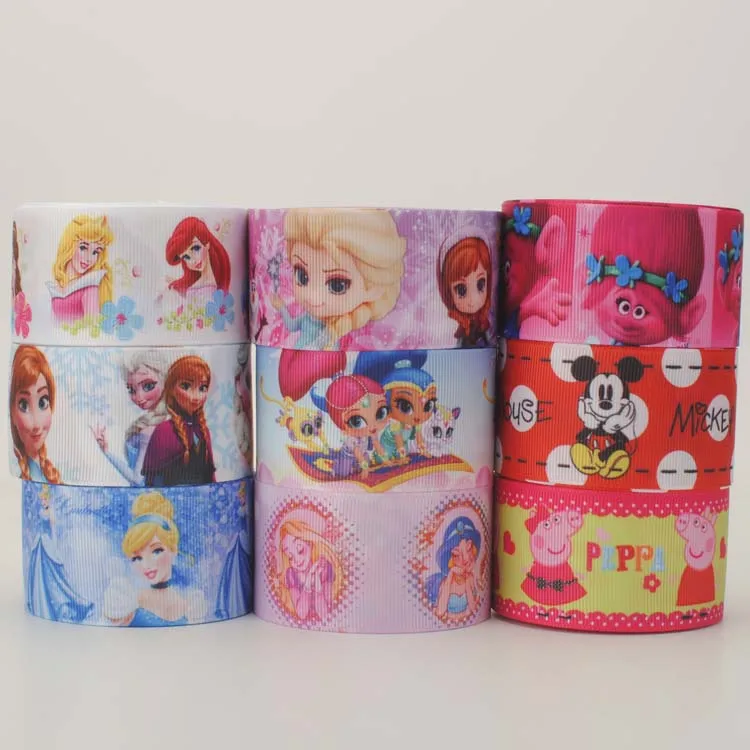 9 ярдов 1/" 38 мм фиксированный набор живой мультфильм и принцесса grosgrain лента 1Y/стиль