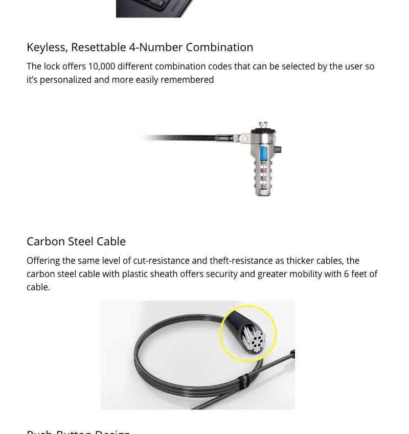 Kensington N17 Cable Lock для ноутбуков Dell на танкетке слот замка Anti-theft ключом пароль Комбинации ноутбук Lock K64442ww