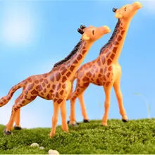 2 шт./компл. Африка Животные Жираф статуэтки Жираф Семья однотонные PVC Моделя с хорошим спросом фигурки коллекция подарок детям на