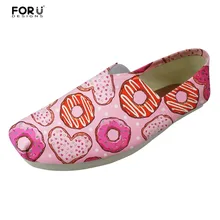 FORUDESIGNS/Сладкие пончики; женская повседневная обувь на плоской подошве без застежки; парусиновая обувь для удобной ходьбы; женская обувь для отдыха