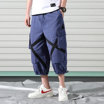 

2020 men's linen loose large width wide leg pants feet harlan pants retro cotton and linen trousers