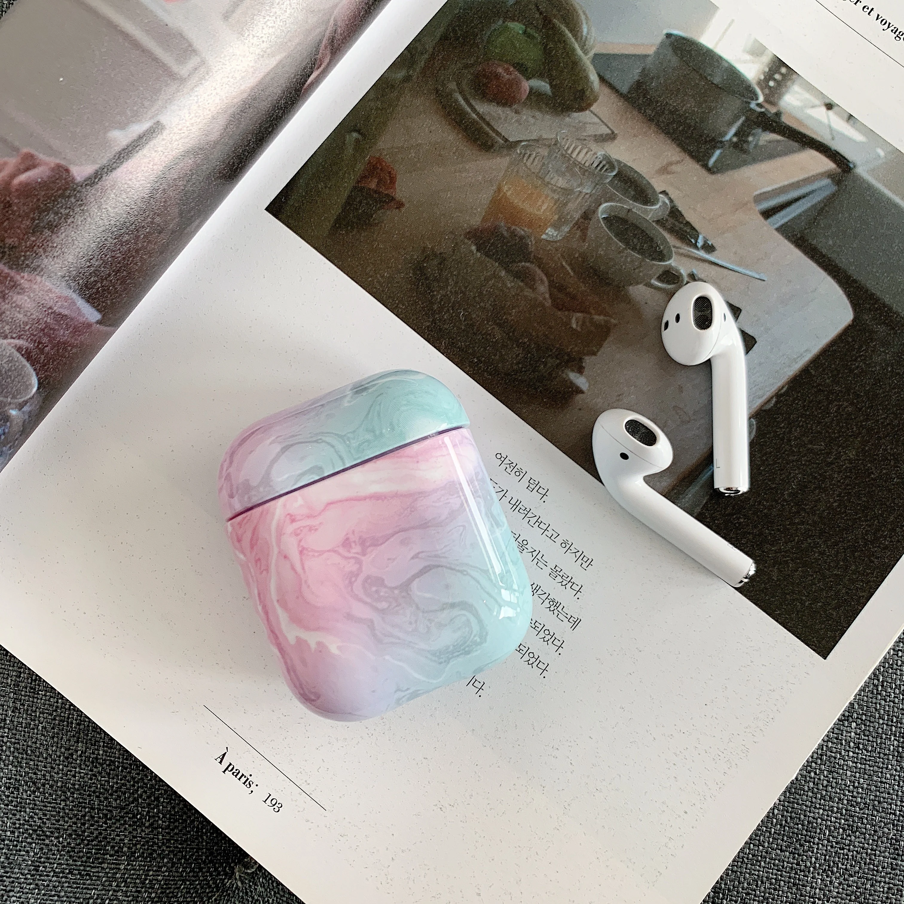 Luxury agate Marble hard case for Apple Airpods case protective cover Bluetooth Wireless Earphone Case Charging Box case bags