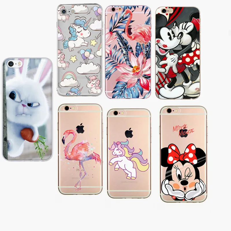 

Fashion Ultra Thin Flamingo Pattern Case For iphone 6 Case For iphone 6S 7 5 5S SE 8Plus X Phone Case Cute Back Cover Capa Funda