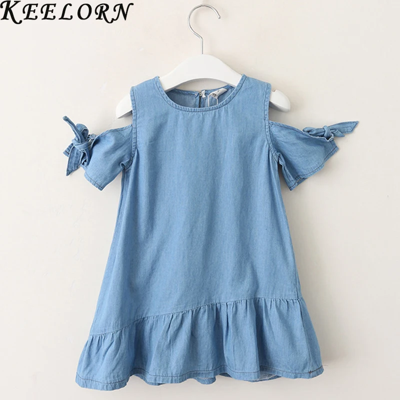 

Girls Dress 2016 Casual Summer Style Bull-puncher Dresses Kids Clothes Backless Denim Dress Shoulder-Straps 3-7Y