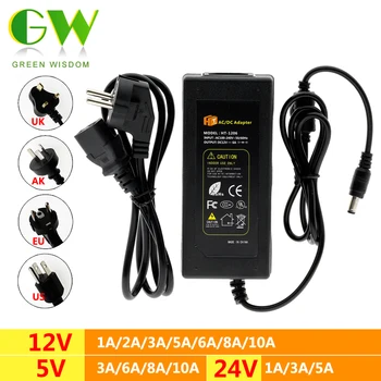 

DC5V 12V 24V LED Power Supply AC100-240V Adapter Converter Charger 1A 2A 3A 5A 6A 8A 10A Lighting Transformers for LED Strip