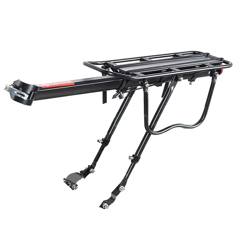 preço UpperX Preto Da Bicicleta Da Bicicleta Traseiro Rack Fender Bagagem Espigão de Liberação Rápida Alforje Transportadora Liga 53x17 cm Ciclismo selim
