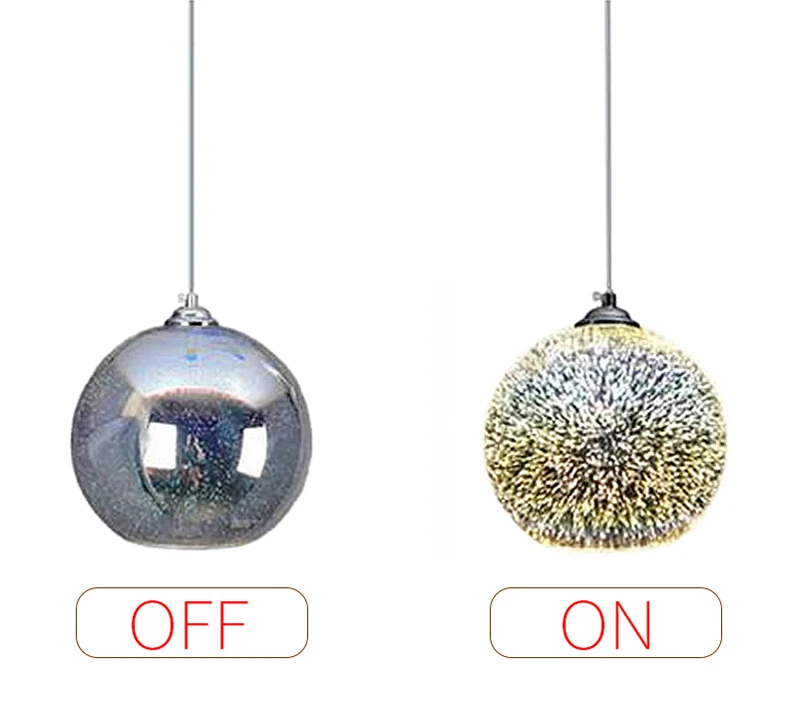 Horsten Novelty Creative Glass Ball Pendant Lights Modern Suspended Luminaire Christmas Ball Design Lamp 3D Colorful Pendant Lighting (2)