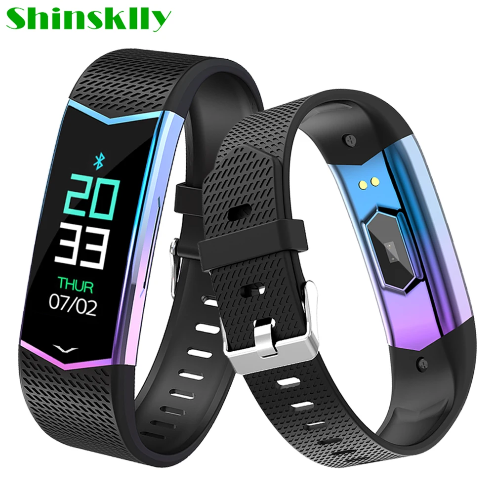  Shinsklly Fitness Bracelet with Pressure Measurement Pedometer Health Bracelet Heart Rate Monitor S - 33038073894