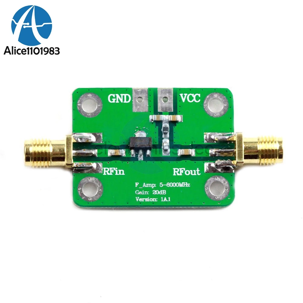 

5-6000MHz Fixed Gain 20dB RF Ultra-Wideband Medium Power Amplifier Board Module 5M-6GHz Converter Module DC 5V 85mA