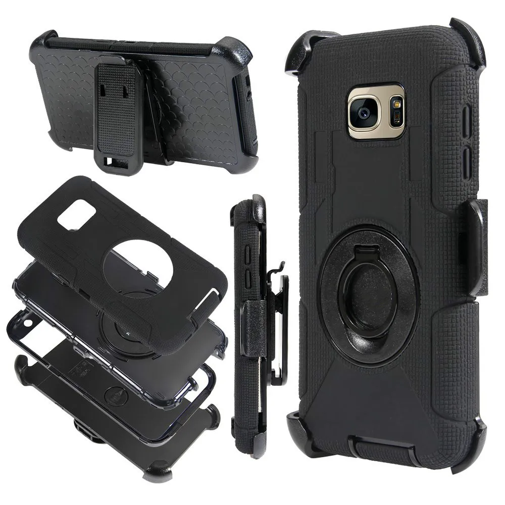 LANCASE For Samsung Galaxy S7 edge Case Armor Cover+Belt Clip Holster Coque For Samsung S7 edge