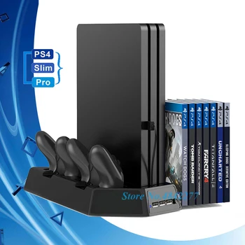 

PS4/Slim/Pro Vertical Stand Cooler Cooling Fan Dual Controller Charger Charging Dock Station Play Station PS 4 Games Accessories