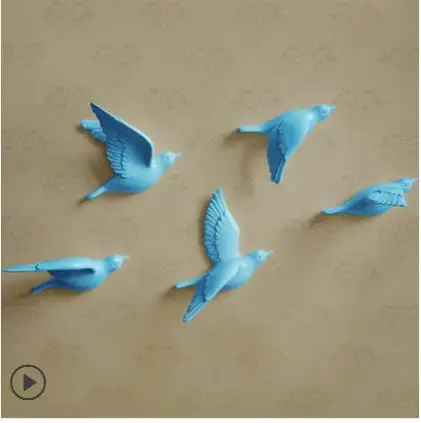 Креативное трехмерное настенное украшение птица, домашнее украшение голубь на стену, 5 милых красивых птиц, Свадебный декор комнаты - Цвет: O