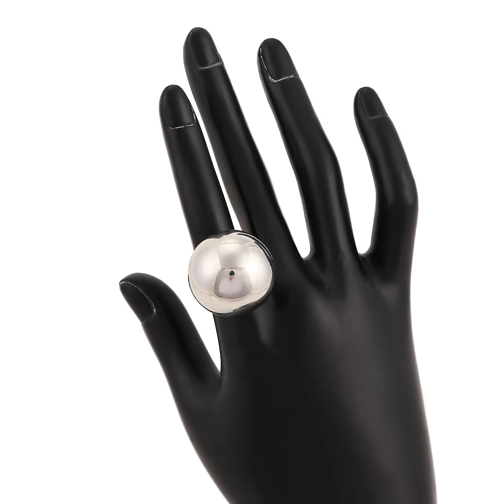 Стильное и модное большое металлическое кольцо с шариком, регулируемое отверстие, модные ювелирные изделия, Индивидуальные женские кольца