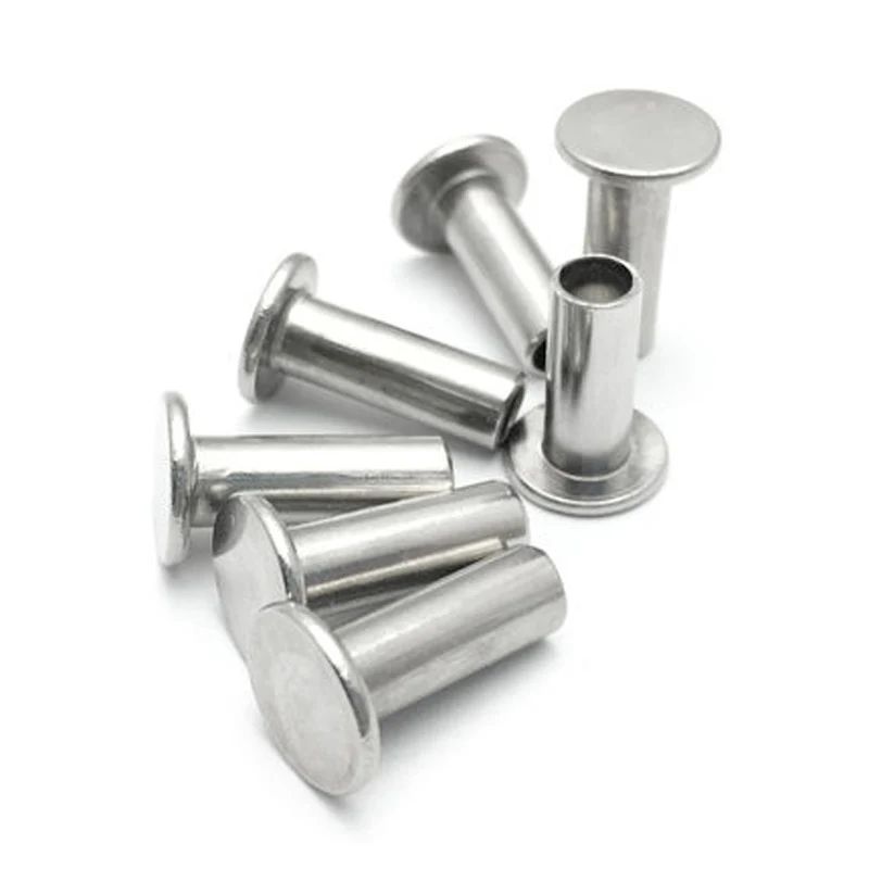 

40pcs M3 304 stainless steel Flat head semi-tubular rivet Hollow rivets GB875 4mm-30mm Length